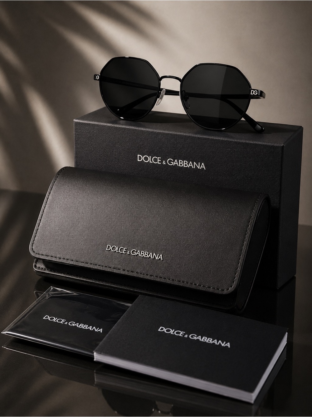 Dolce & Gabbana DG2271 110687 Octagonal Sunglasses NWT Full Set